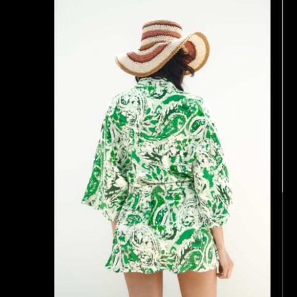 LINEN BLEND PRINTED KIMONO - Picture 6 of 9